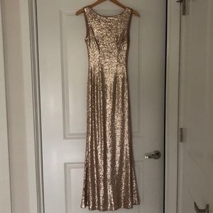 Lulus Rose Gold Sequin Dress